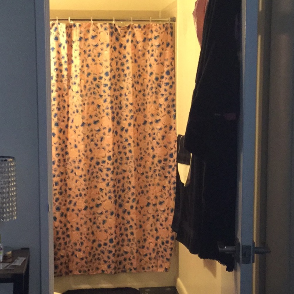 Pink shower curtain